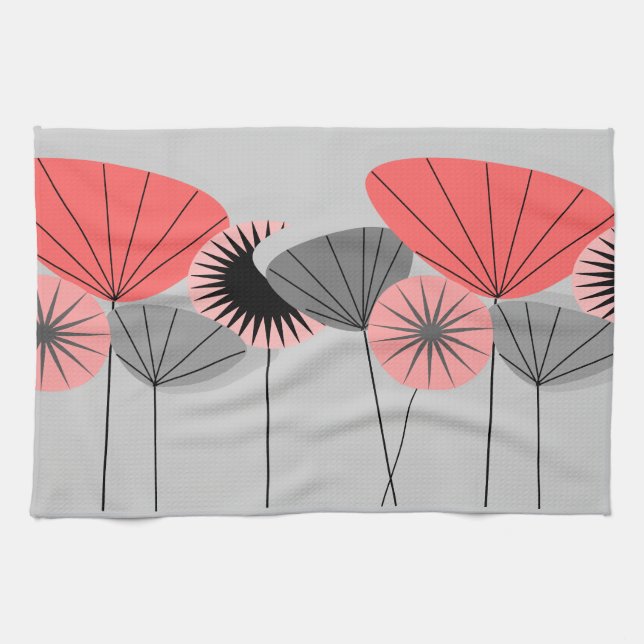 Mid-Century Modern Placemats Dandelion Clocks 2 Towel (Horizontal)