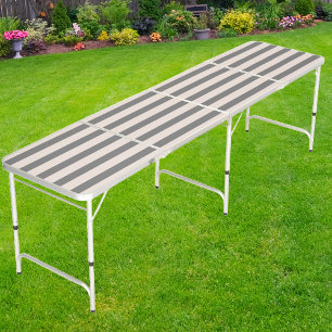 Mid-Century Modern Polo Striping Sandcastle Pink Beer Pong Table