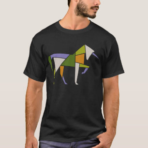 Mid Century Modern Powerful Unicorn Tangram Animal T-Shirt