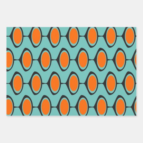 Mid Century Modern Print CUSTOM COLOR  Wrapping Pa Wrapping Paper Sheets