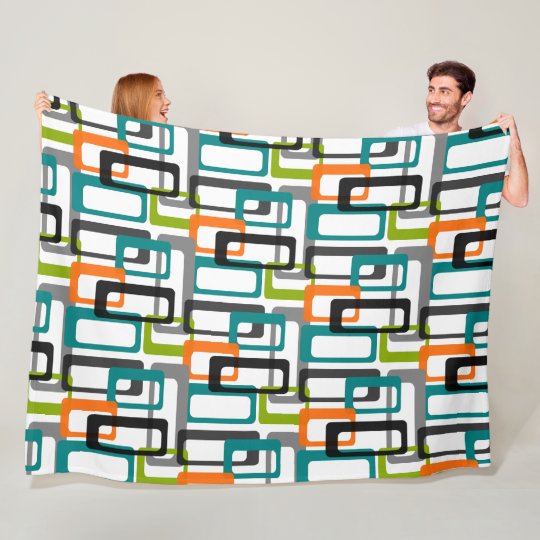 Mid Century Modern Print Fleece Blanket