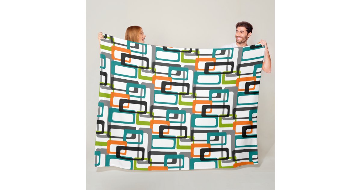 Mid Century Modern Print Fleece Blanket Zazzle