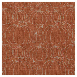 Mid-Century Modern Pumpkin Orange Fabric