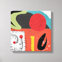 Mid Century Modern Quirky Abstract Multi Colors Canvas Print