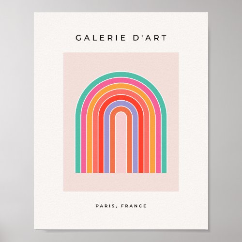 Mid Century Modern Rainbow Poster