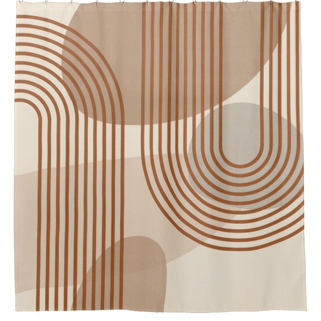Mid century Modern Rainbow Shower Curtain (Front)