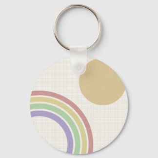 Mid Century Modern Rainbow Sun Keychain