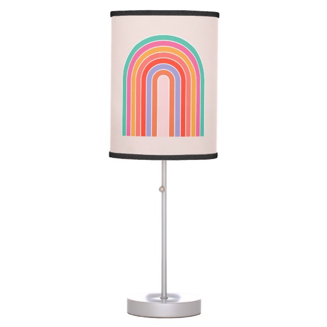 Mid Century Modern Rainbow Table Lamp (Front)