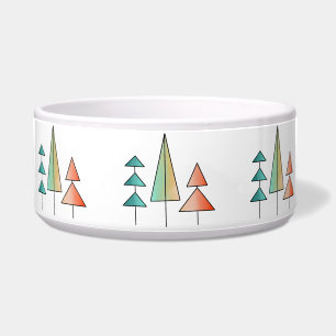 mid century modern rainbow trees blush teal simple bowl
