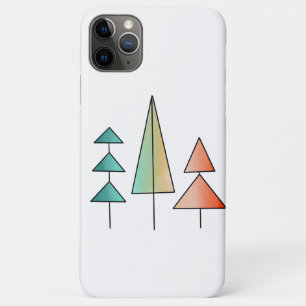 mid century modern rainbow trees blush teal simple iPhone 11 pro max case