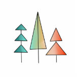 mid century modern rainbow trees blush teal simple cutout<br><div class="desc">Modern trees with a colorful rainbow design. With hints of blush and teal.</div>