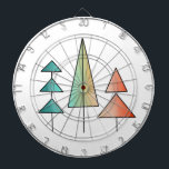 mid century modern rainbow trees blush teal simple dart board<br><div class="desc">Modern trees with a colorful rainbow design. With hints of blush and teal.</div>