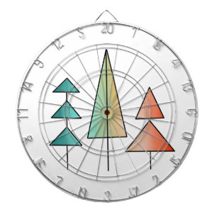 mid century modern rainbow trees blush teal simple dart board