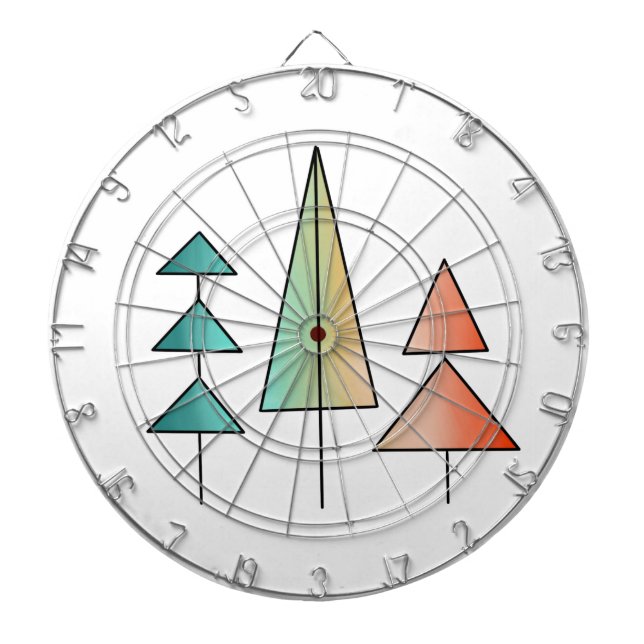 mid century modern rainbow trees blush teal simple dart board (Front)