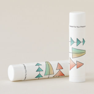 mid century modern rainbow trees blush teal simple lip balm