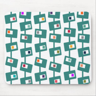 Mid-Century Modern Rectangles and Squares Mouse Pad