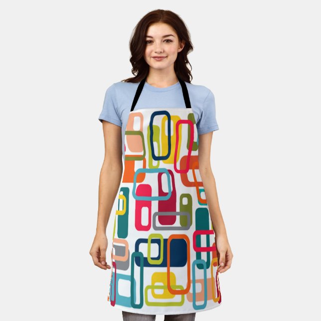 Mid-century Modern Rectangles Apron (Worn)