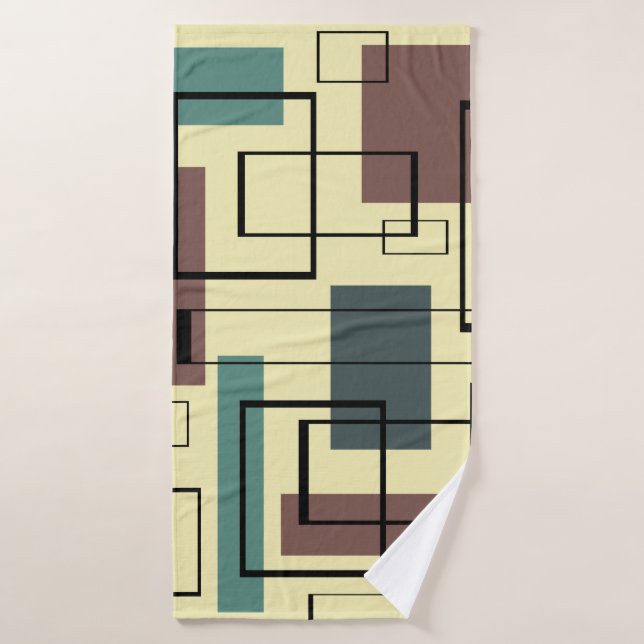 Mid Century Modern Rectangles Bath Towel (Bath Towel)