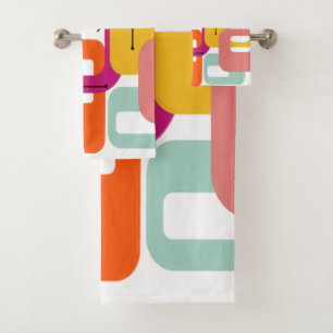 Mid-century Modern Rectangles Bath Towel Set