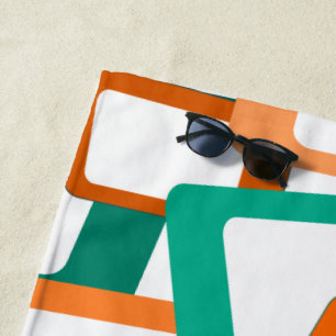 Mid-Century Modern Rectangles Beach Towel