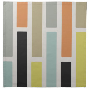 Mid Century Modern Rectangles Cloth Napkin