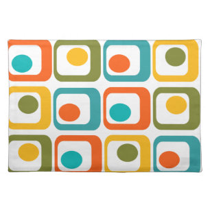 Mid-Century Modern Rectangles Cloth Placemat