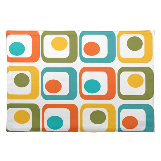 Mid-Century Modern Rectangles Cloth Placemat (Front)