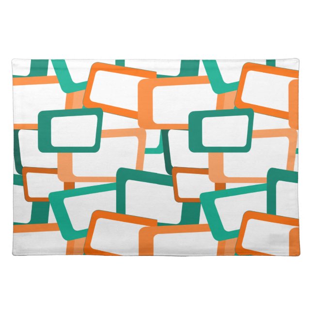 Mid-Century Modern Rectangles Cloth Placemat (Front)