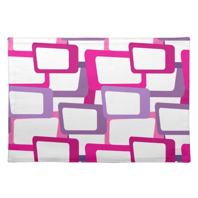 Mid-Century Modern Rectangles Cloth Placemat (Front)