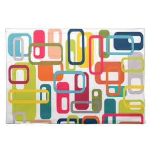 Mid-century Modern Rectangles Cloth Placemat
