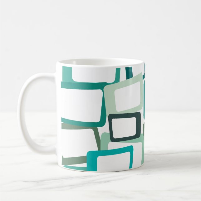 Mid-Century Modern Rectangles Coffee Mug (Left)