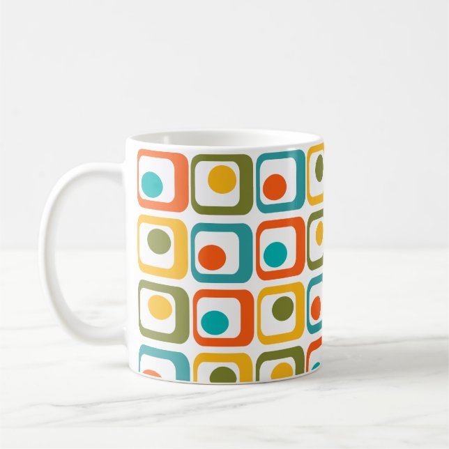 Mid-Century Modern Rectangles Coffee Mug (Left)