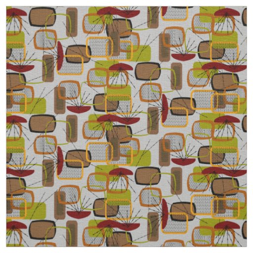 Mid-Century Modern Rectangles  Design Fabric 43