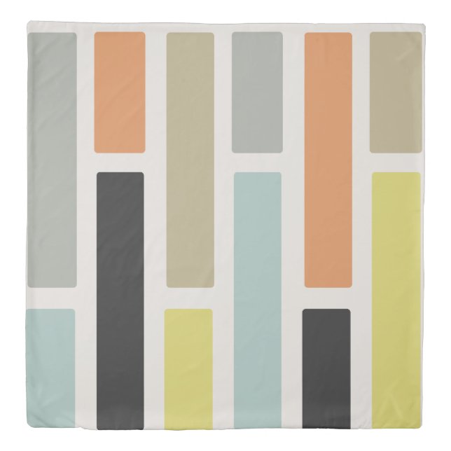Mid Century Modern Rectangles Duvet Cover (Front)