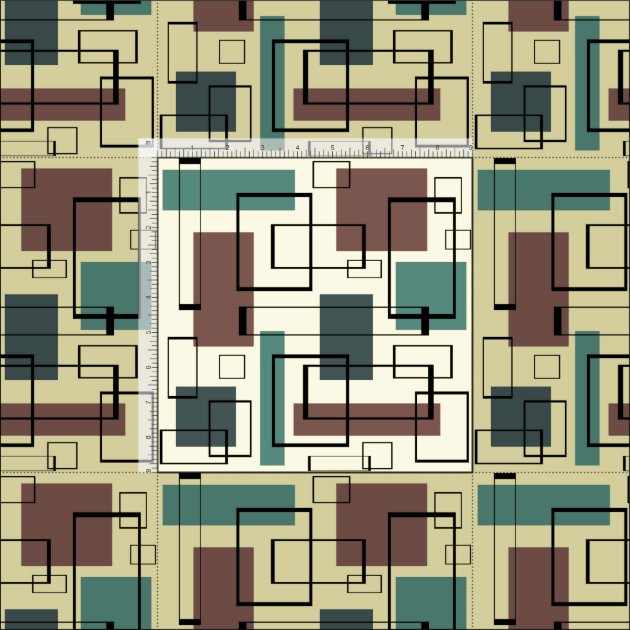 Mid Century Modern Rectangles Fabric | Zazzle