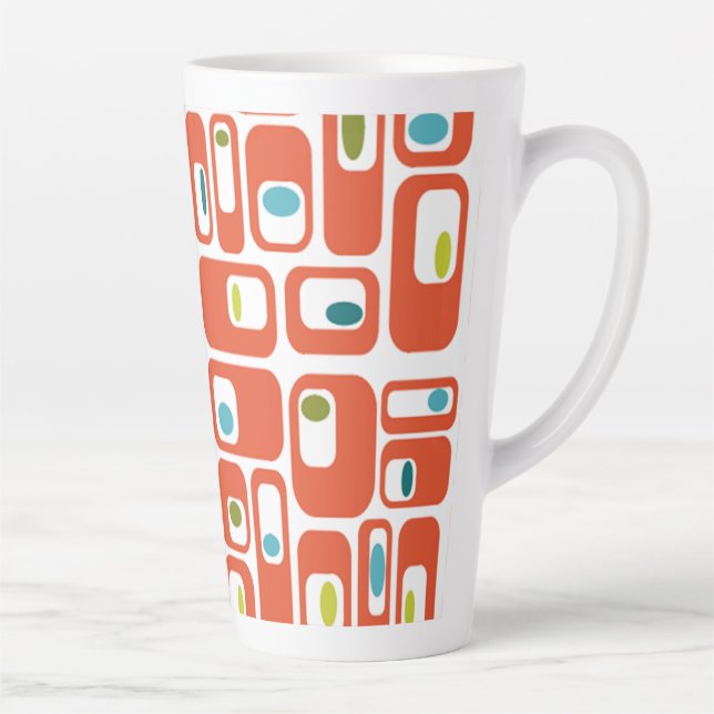 Mid-century Modern Rectangles  Latte Mug (Right)