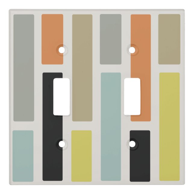 Mid Century Modern Rectangles Light Switch Cover (Front)