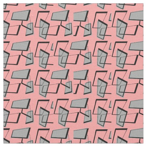 Mid_Century Modern Rectangles on PInk Fabric