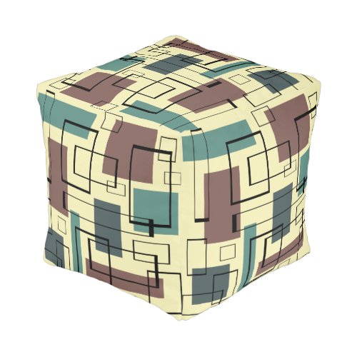 Mid Century Modern Rectangles Pouf