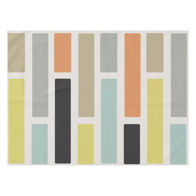 Mid Century Modern Rectangles Tablecloth (Front (Horizontal))