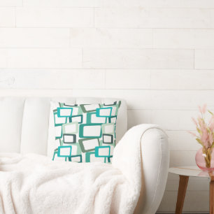 Mid-Century Modern Rectangles Throw Pillow