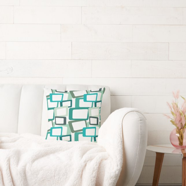 Mid-Century Modern Rectangles Throw Pillow (Couch)