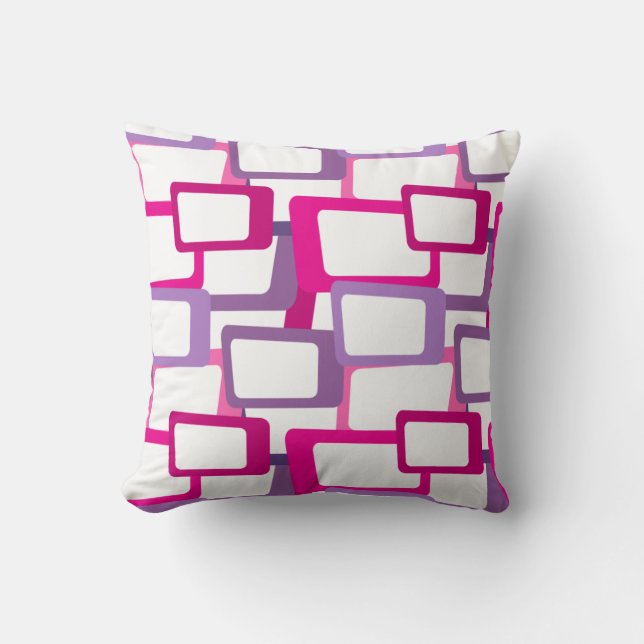 Mid-Century Modern Rectangles Throw Pillow (Front)