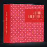 Mid Century Modern Red and Pink Geometric Wedding  3 Ring Binder<br><div class="desc">Mid Century Modern Red and Pink Geometric Wedding Binder</div>