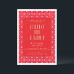 Mid Century Modern Red and Pink Geometric Wedding  Invitation<br><div class="desc">Mid Century Modern Red and Pink Geometric Wedding Invitation</div>
