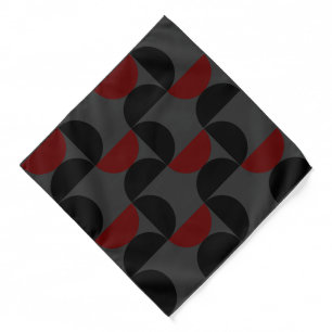 Mid-Century Modern Red Black and Gray    Bandana