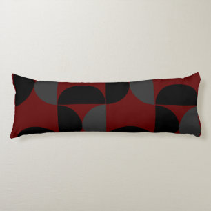 Mid-Century Modern Red Black and Gray      Body Pillow