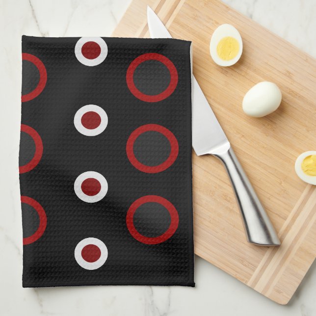Mid-Century Modern red, black and gray     Kitchen Towel (Quarter Fold)