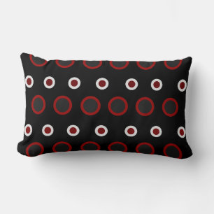 Mid-Century Modern red, black and gray Lumbar Pillow