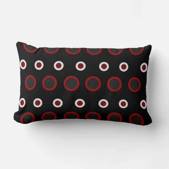 Mid-Century Modern red, black and gray     Lumbar Pillow (Front)